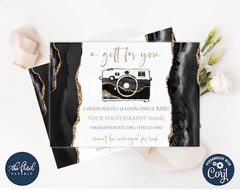 Printable Photography Gift Certificate Template Photo Session - Etsy