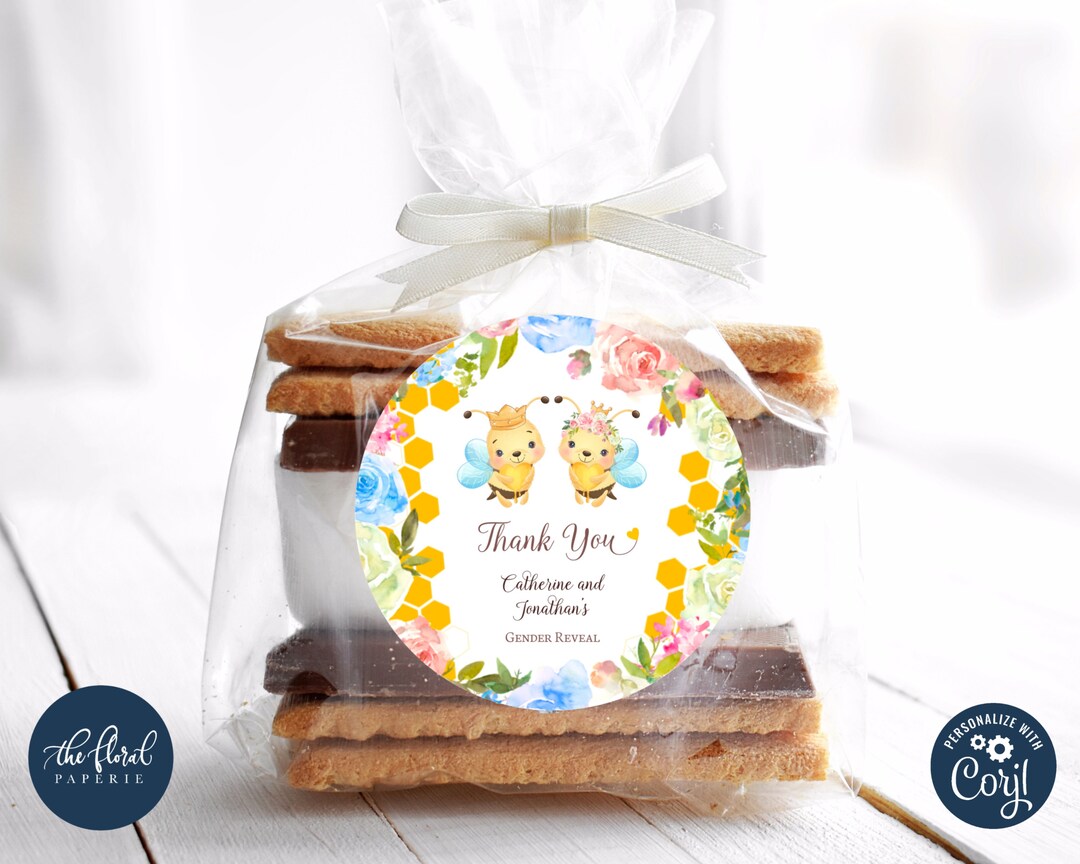 Bee Favor Tag Template, Editable Honey Bee Thank You Tags, Printable ...