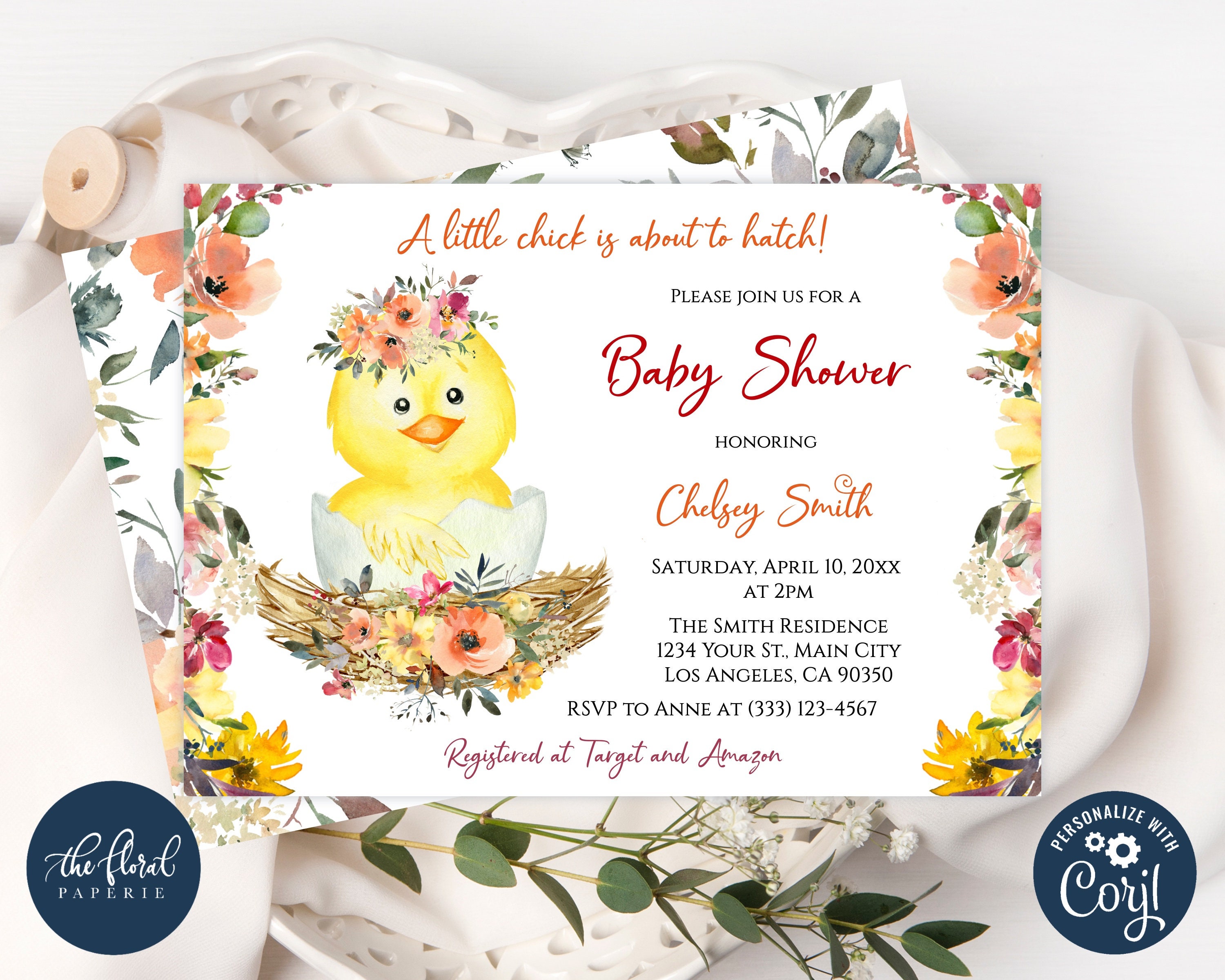 Invitaciones Para Baby Shower De Pollitos