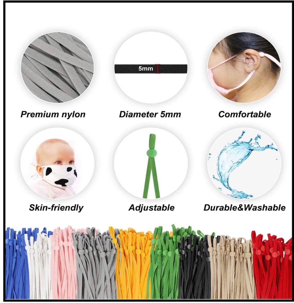 Adjustable Elastic Bands for Face Mask Flat Elastic Straps Etsy