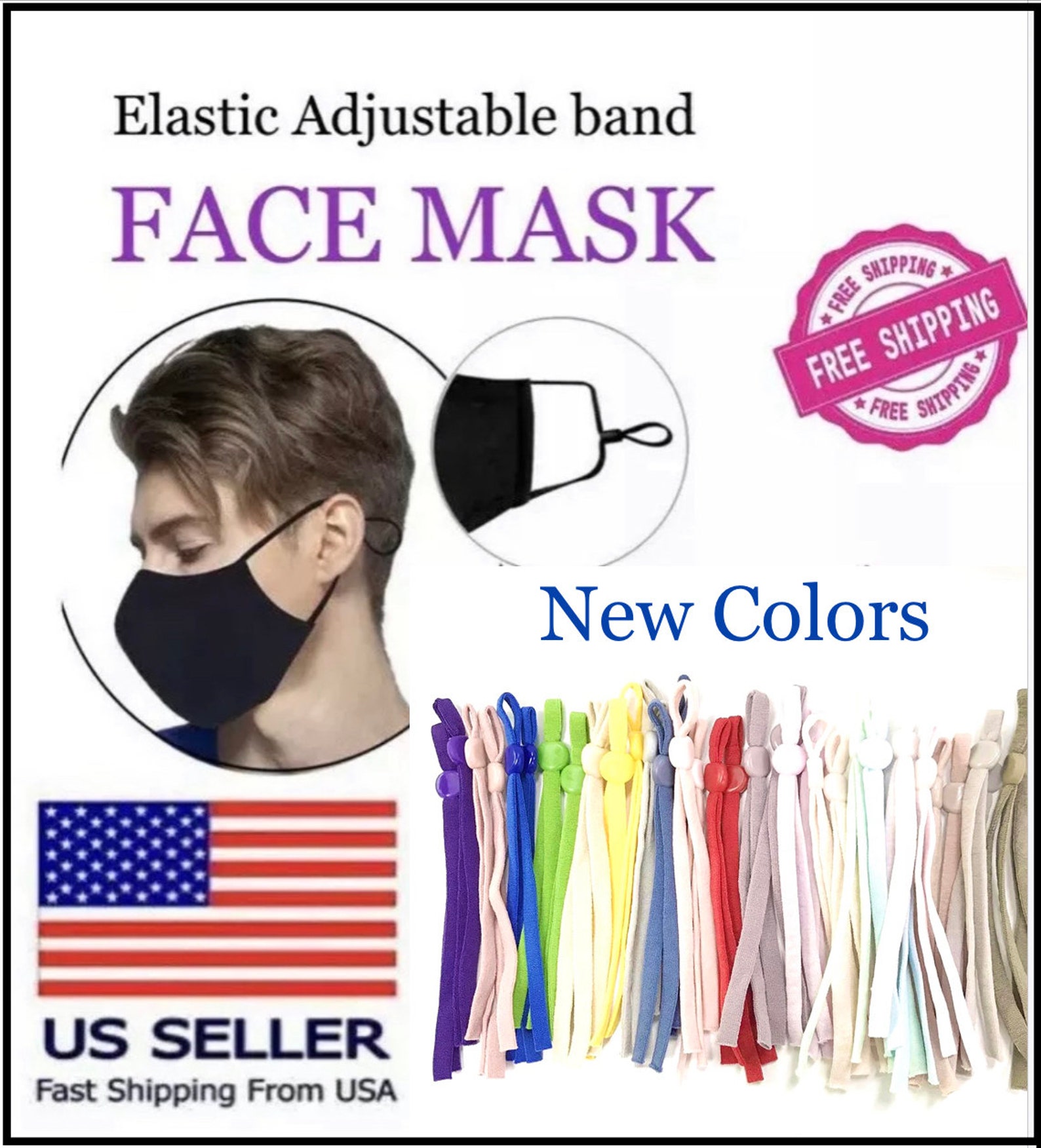 Adjustable Elastic Bands for Face Mask Flat Elastic Straps Etsy