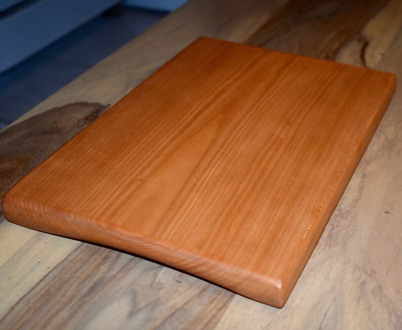 One piece Cherry cutting board 8 by 12 inches, wood cutting board, cheese board, beeswax finished, chopping board, gift for cook image 7