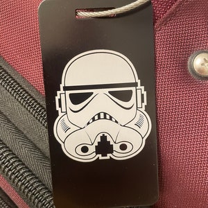 Stormtrooper Luggage or Stroller Tag - Laser Engraved Anodized Aluminum