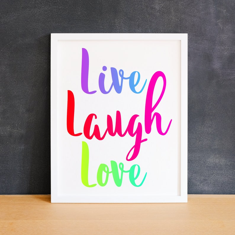 Live Laugh Love // Inspirational Quotes // Inspirational Quote Etsy