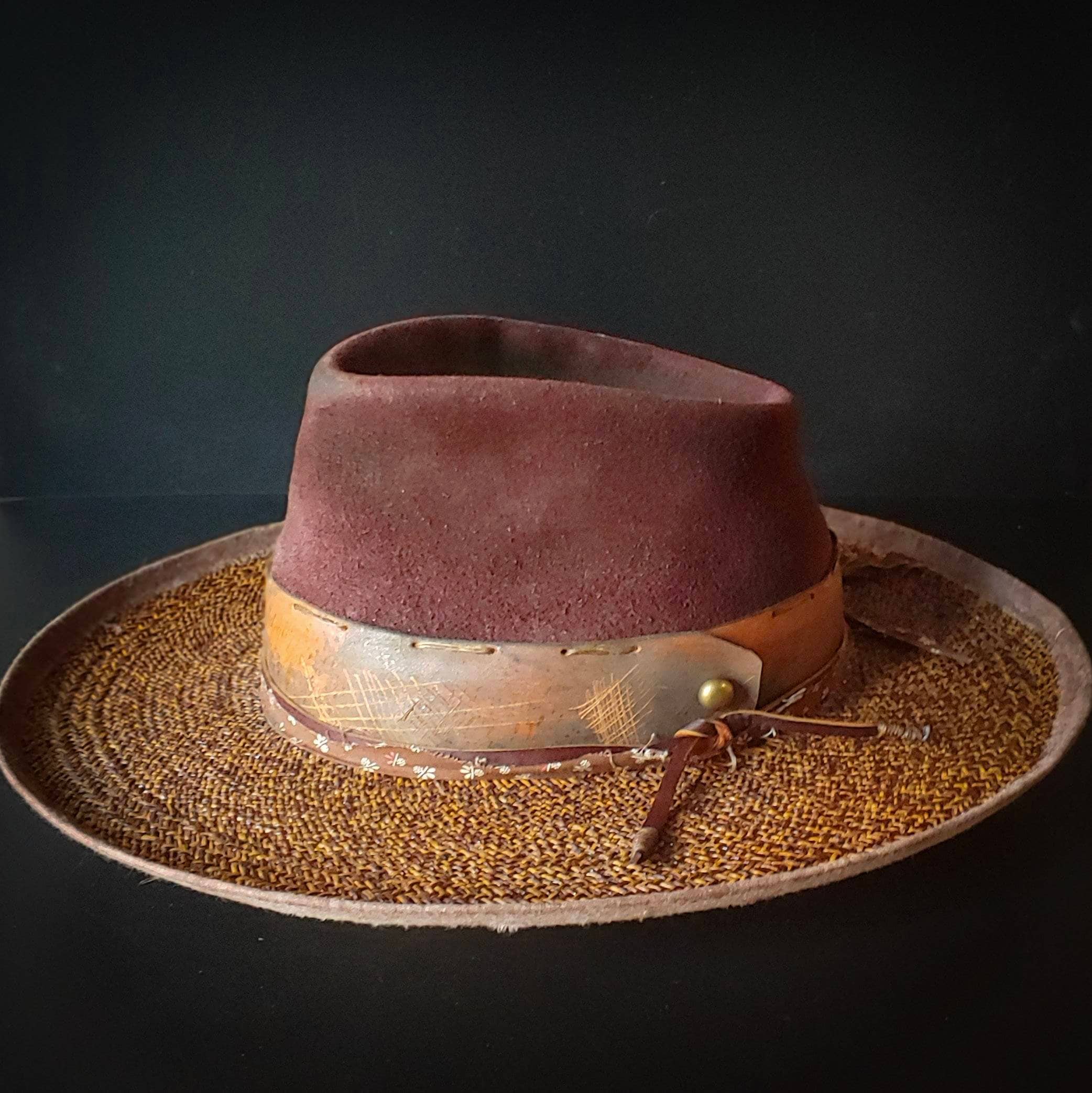 Straw and Fur Cowboy Hat Size 7 1/2 