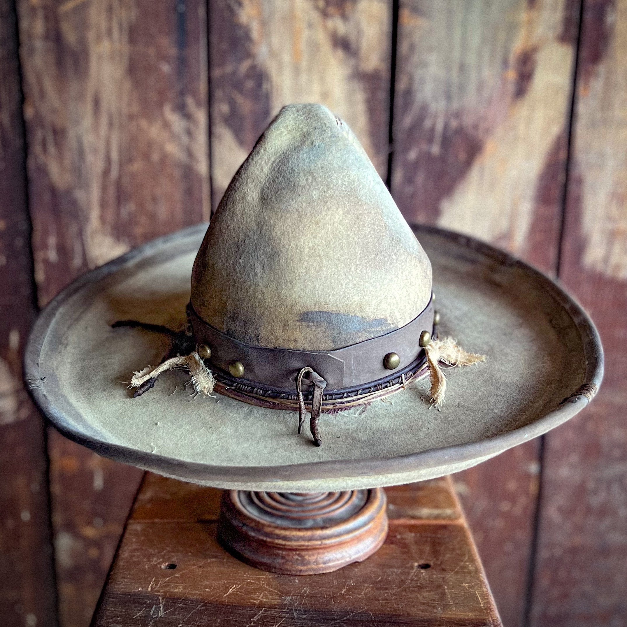 Vintage Mexican Western Straw Summer Hat Size 7 1/8