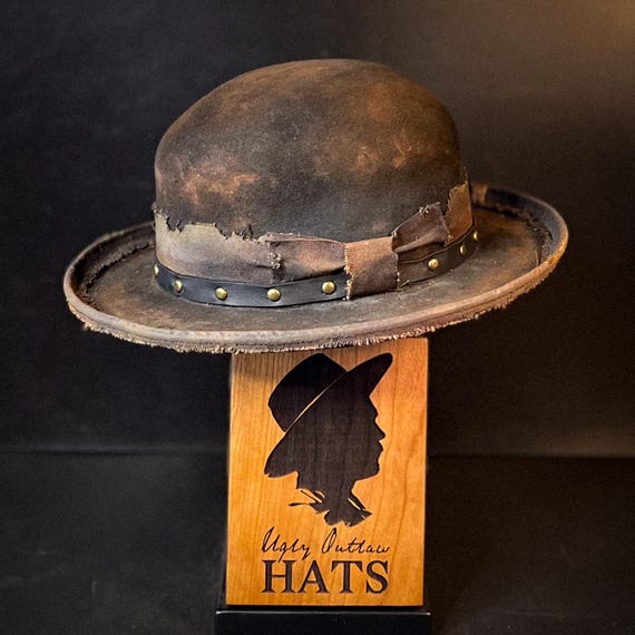 The “Jail Time Texan” size 7 1/4 (58cm) long oval from Ugly Outlaw Hats.