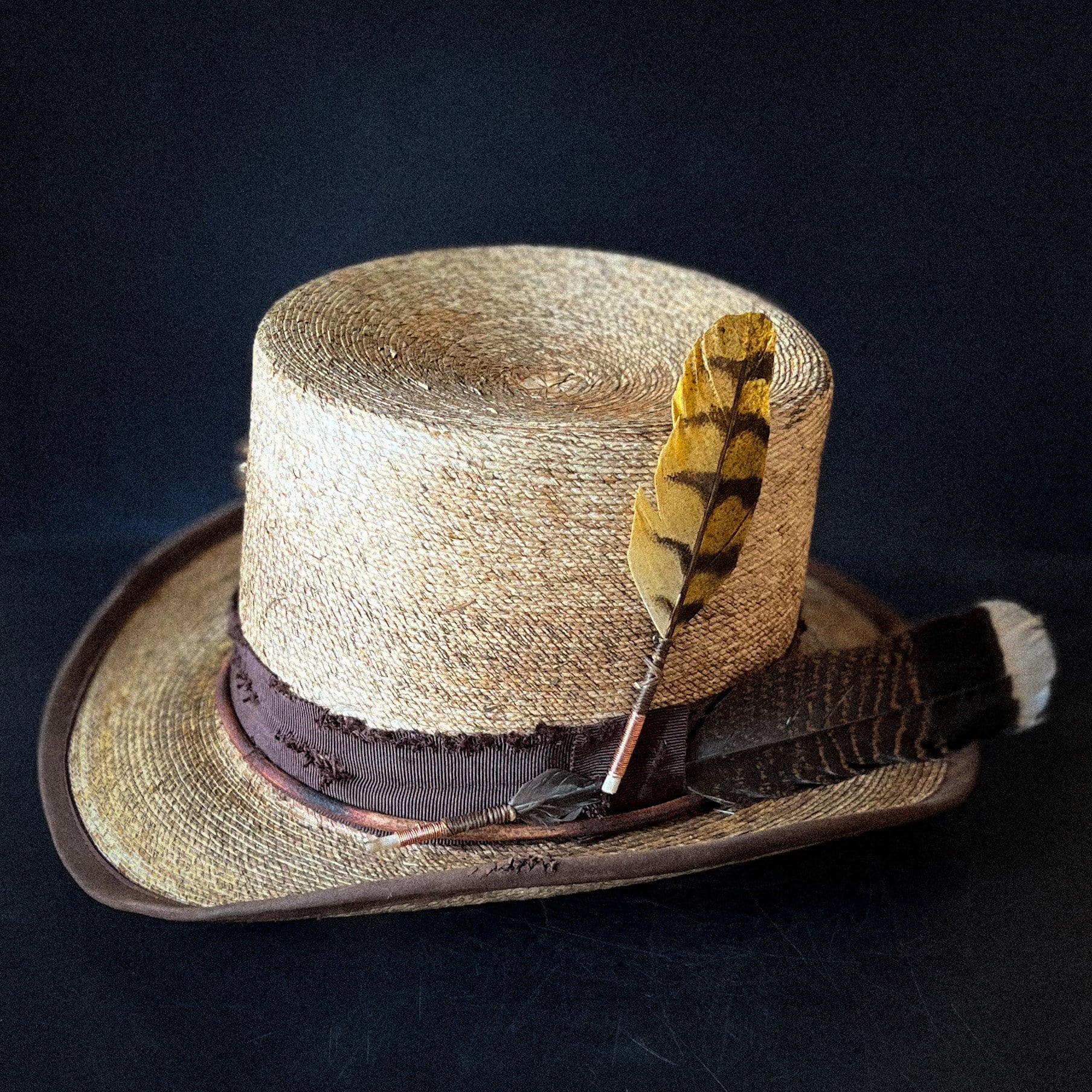 Mens Straw Top Hat