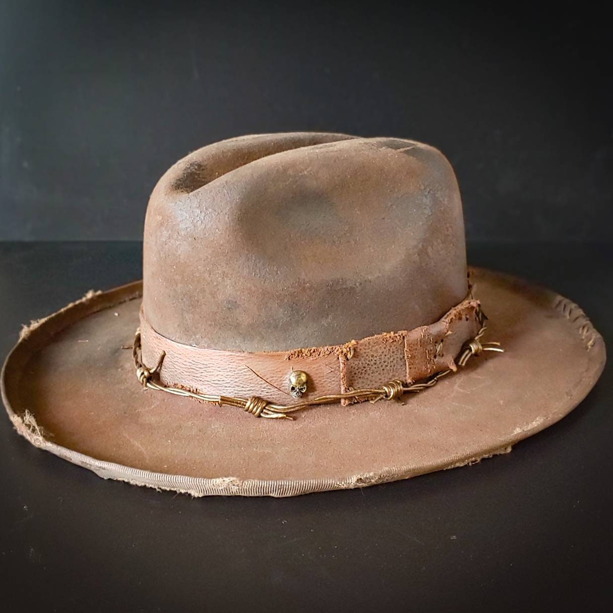 Strong Enough - Custom Distressed Fashion Wool Rancher Hat Hand