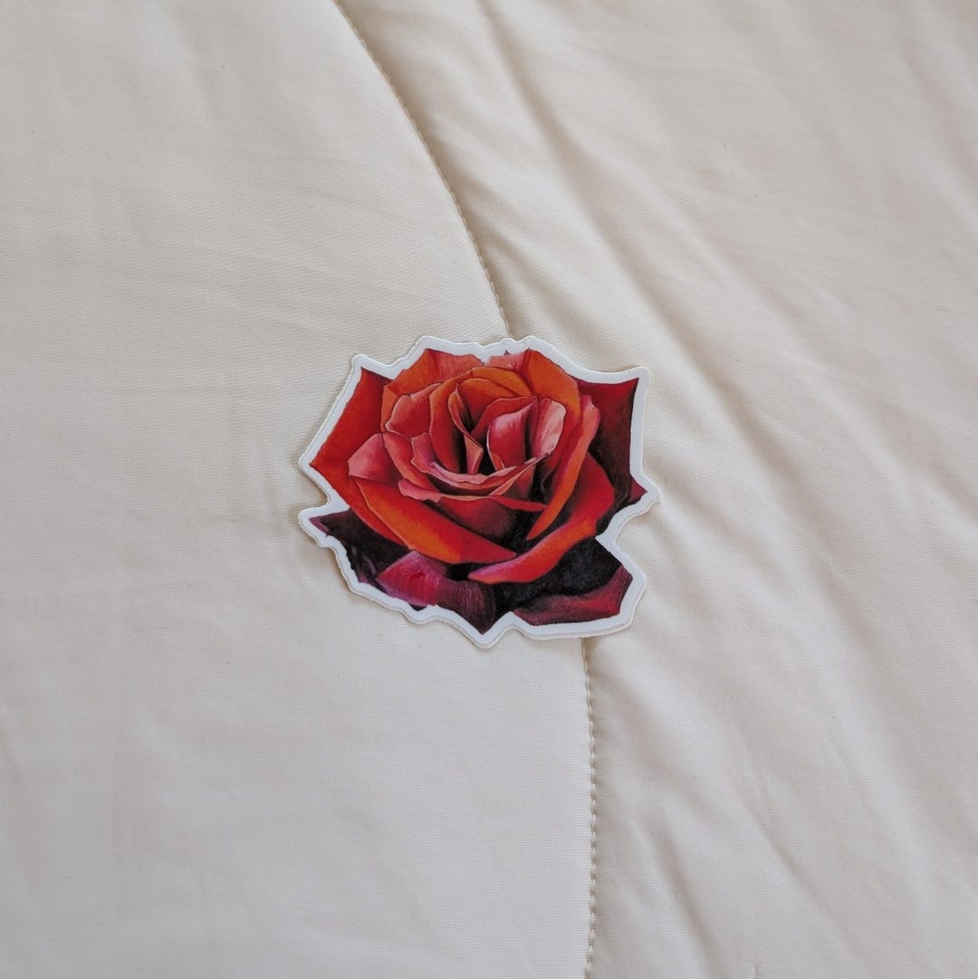 Red Roses Aesthetic Stickers Red Rose Vinyl Sticker - Etsy