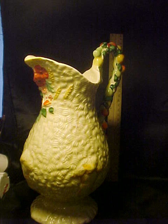 Large Newport Pottery England Vase Pitcher By Clarice Cliff Etsy