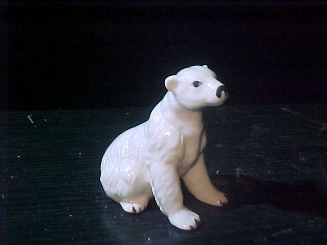 Vintage bone china Polar bear figurine 3 1/2 tall in | Etsy