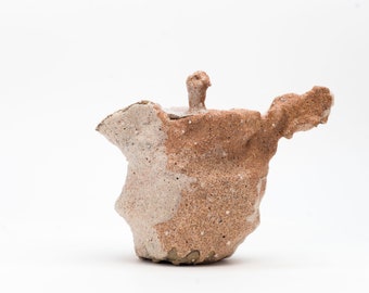 Teapot 4, hand carved stoneware teapot