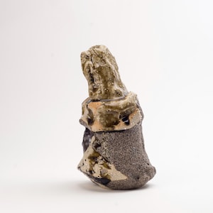 Bottle 11, hand-carved enameled stoneware