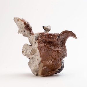 Teapot 11, hand carved stoneware teapot