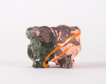 Bonsai pot 1, wood-fired tea bowl