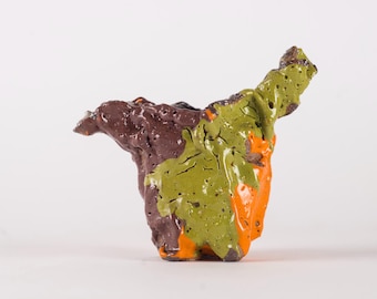 Pichet 3, en grès émaillé sculpté à la main