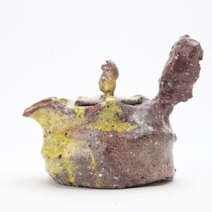 Teapot 16, hand carved stoneware teapot