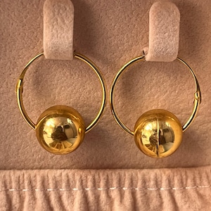 Designer Gold Plated Beads Hoop Earring, 18k Gold Plated Beads Earring, Beads Earring, Hoop Earring, Gift for Her, Mother&#39;s Day Gift.