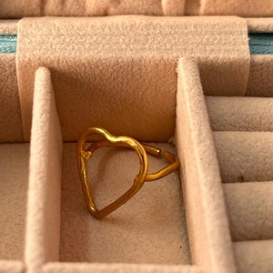 Chunky Heart Ring: 18k Gold Plated Brass or Sterling Silver