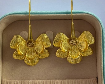 Boucles D'oreilles Pendantes Torsadées - Plaqué Or 18 Carats - Bijouxia - Neuf Avec étiquettes