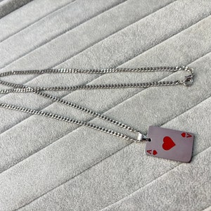 Pendentif As pour homme, collier As en argent sansonnet pour homme, cadeau pour Noël, cadeau pour lui.