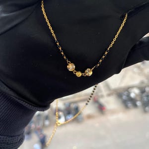 Sterling Silver Mangalsutra: 18k Gold Plated Anniversary Necklace