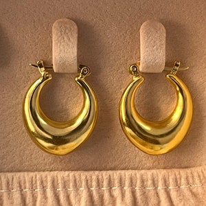 Chunky Gold-Plated Hoop Earrings: 18k Gold over Sterling Silver