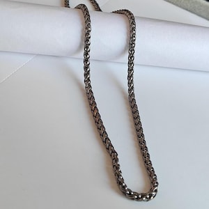 男性用小麦色の黒メッキチェーン、男性用黒チェーン、男性アクセサリー、男性用チェーン、記念日の贈り物、クリスマスの贈り物。