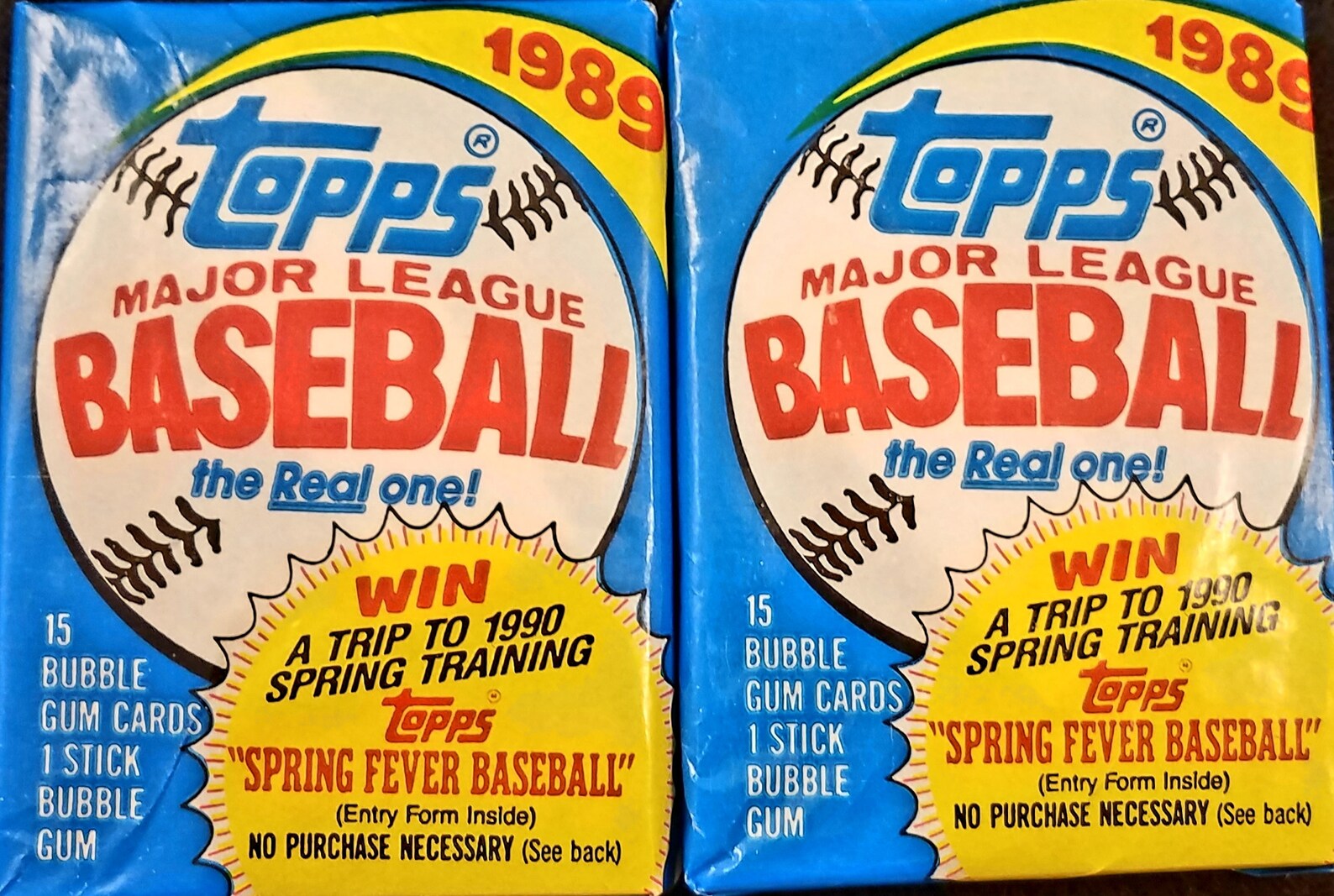 Two Unopened Wax Packs of Topps 1989 Baseball Cards Etsy