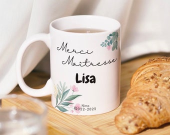 Ceramic mug to personalize to thank Mistresses, nannies, atsems and offer a nice gift that will please