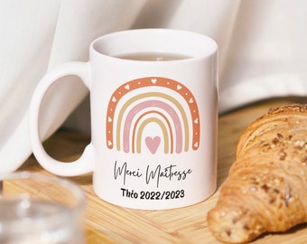 Mug en Céramique à personnaliser pour remercier les Maîtresses, les nounous, les atsems et offrir un joli cadeau qui fera plaisir