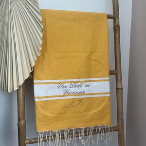 Fouta de playa XXL bordada y personalizada, toalla de playa personalizada para regalo de despedida de soltera, idea de regalo de playa y recuerdo de vacaciones