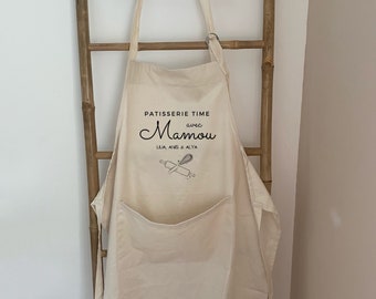 Cotton kitchen apron for grandma's day or mistress, atsem and nanny flower model gifts