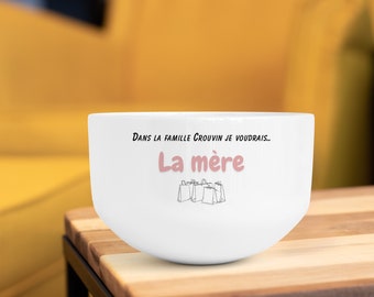 Ceramic bowl to personalize to offer for Mother's/Grandma's Day, your friends' birthday and all others. 7 family edition