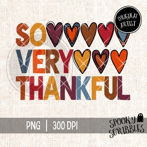Thankful Hearts PNG Print | Autumn Thanksgiving Design (Digital Download)