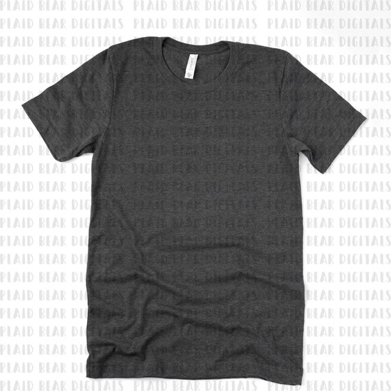 Bella Canvas 3001 Dark Grey Heather Unisex Jersey T Shirt Etsy