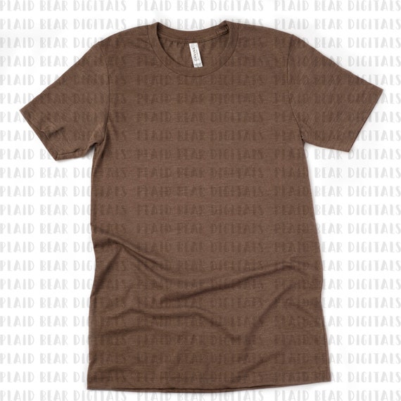 Bella Canvas 3001 Heather Brown Unisex Jersey T Shirt Mockup Etsy