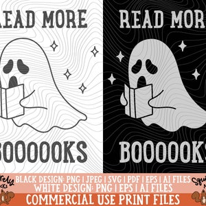 Read More Boooooks SVG PNG Print Files, Sublimation, Trendy Halloween, Teacher Halloween, Funny Halloween, Ghost, Boo, Books, School, Reader
