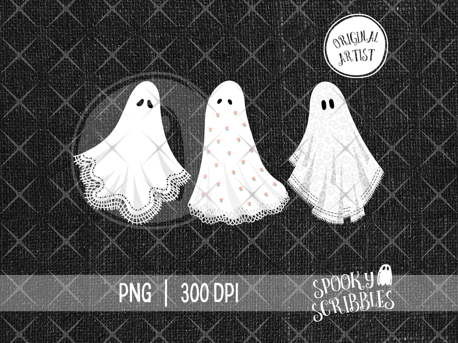 Coquette Handkerchief Ghosts PNG Print Lace Ghosts Design Pretty Ghosts ...