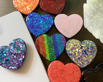 Pop Socket Glitter Heart - Etsy