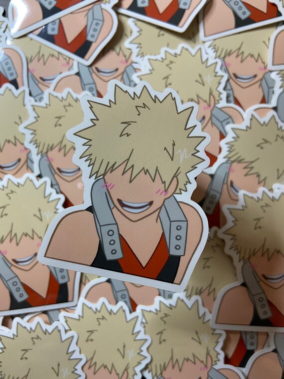 Kawaii Blush Katsuki Bakugou Vinyl Sticker | Etsy