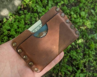 ハンドメイドの本革カードケースウォレット