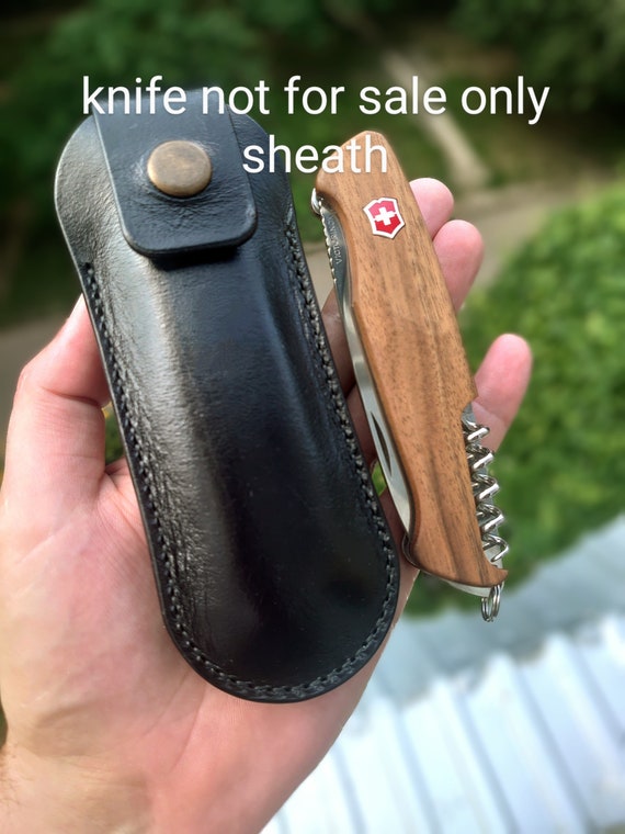 The Leather Scabbard for Victorinox 130 Mm is Made of Genuine Leather  /leather Case With Belt Clip for Victorinox Ranger Wood 55. 