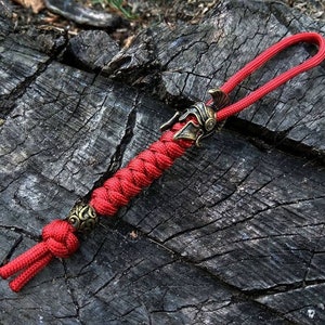 550 Paracord Lanyard / keychain knife/ Spartan paracord lanyard /  brass beads/TM