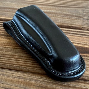 Vertical and horizontal leather sheath for Buck 110 folding hunter knife / buck 112 Ranger /case with belt loop. buck 112 / black