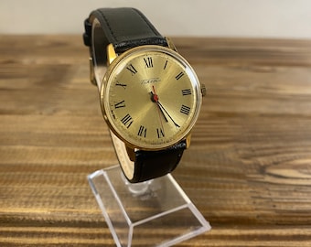 Raketa Watch Vinatage USSR Gold Plated Original mens wrist watch gift Serviced