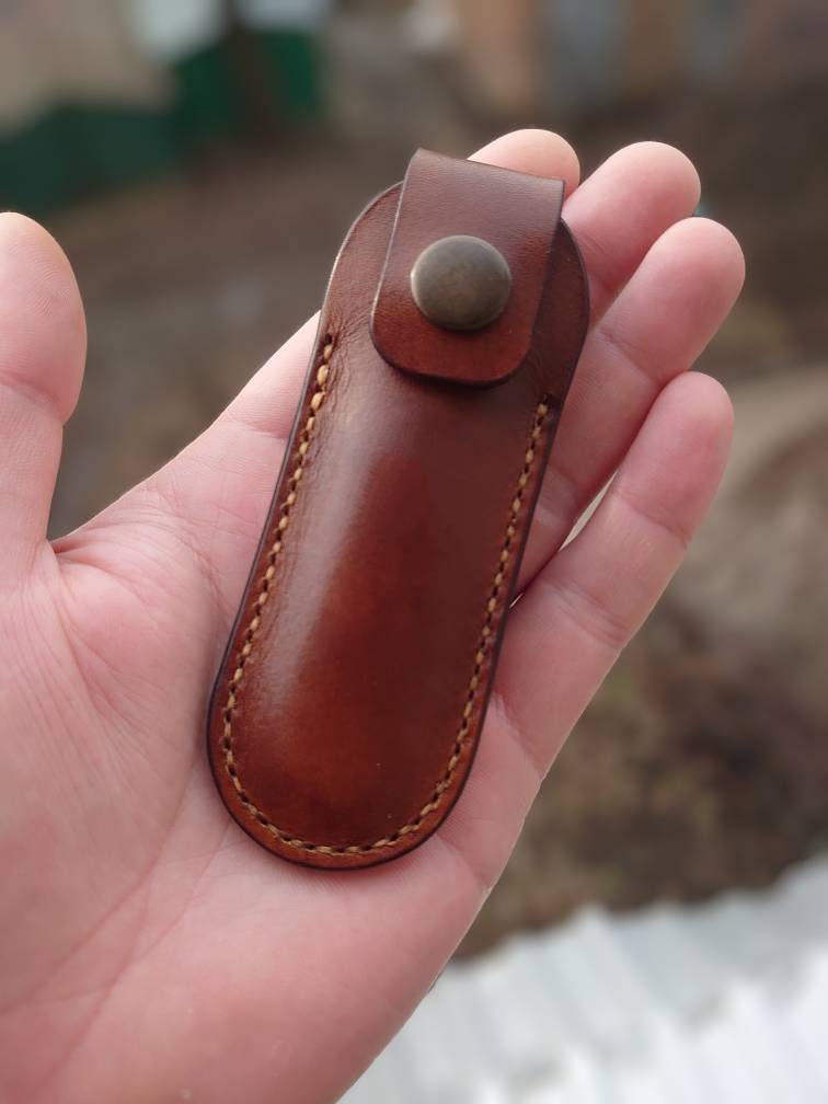 Leather Slip, Sheath With Belt Loop for Victorinox Alox Solo