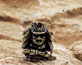 Lanyard bead / Samurai / hand-cast/ Lanyard bead / bead-knife / brass bead
