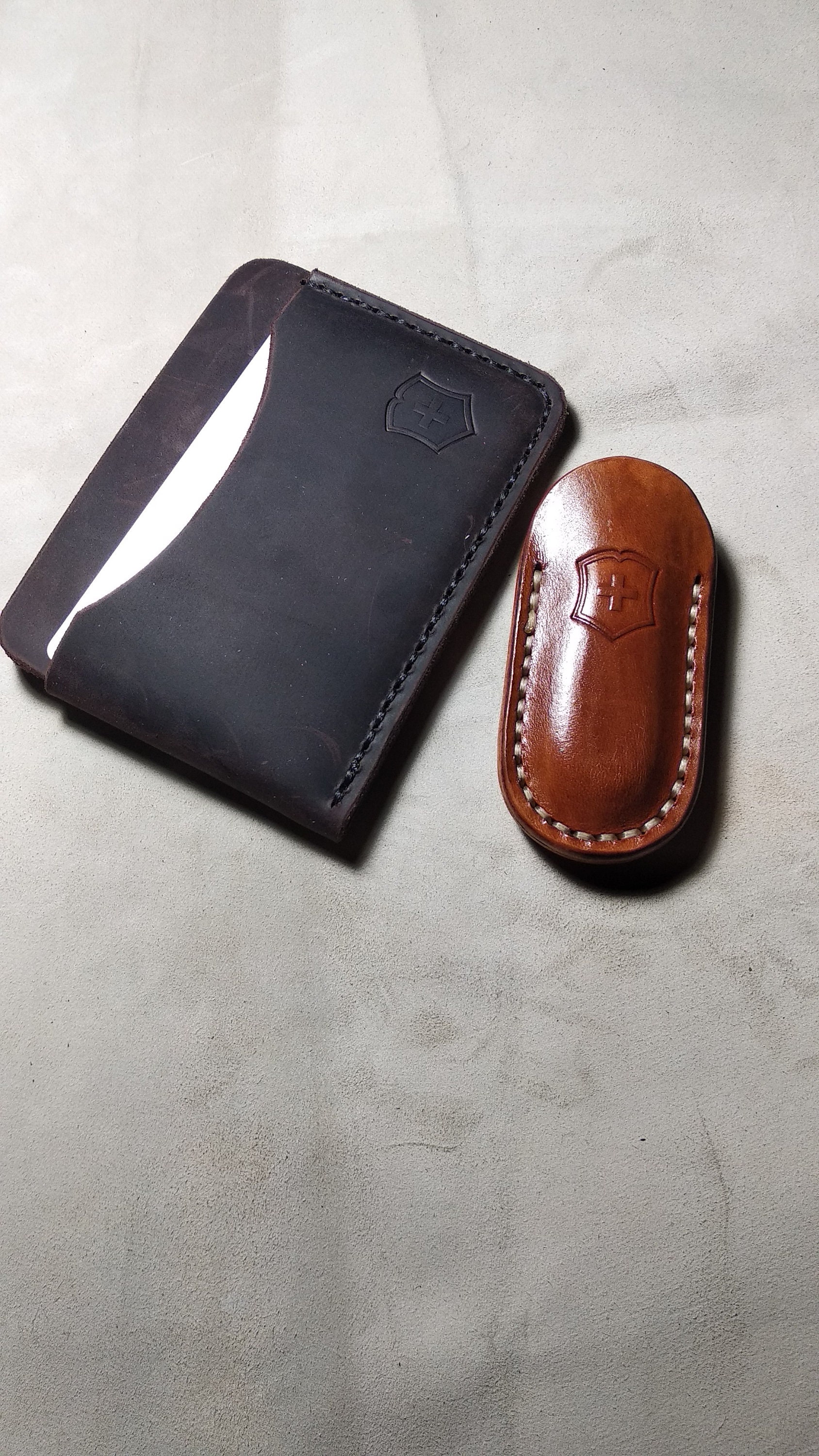 Victorinox Leather Credit Card Sleeve Holder Slim Leather | Etsy